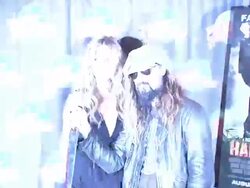 EVENT CAPSULE CLEAN: Rob Zombie & Sheri Moon Zombie Donate Memorabilia at Planet Hollywood, New York, NY, 8/18/09 Stock Footage