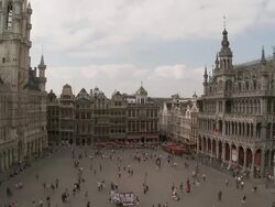 WS T/L View of La Grand Place at dusk UNESCO world heritage / Brussels, Brussels Capital Region, Belgium Stock Footage