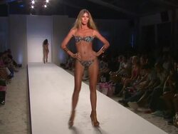 Models walk the runway during the Sonia Vera swimwear 2012 show  Stock Footage