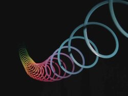 Rainbow Slinky Echo Reverb Action Gentle Low Angle Stock Footage