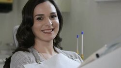 Happy dentist patient Stock Footage