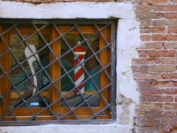 CU Shot of detail of house in San Marco / Venice, Veneto, Italy Stock Footage
