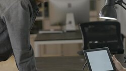 Two young entrepreneur businessmen working late in the office Stock Footage