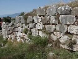 Tyrins, view of the Mycenaean walls Stock Footage