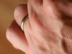 Hands of a Married Man Stock Footage