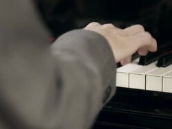 Pianist composing music Stock Footage