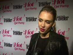 INTERVIEW: Jessica Alba on the hottest place she's ever been at Conde Nast Traveler Hot List Party Stock Footage