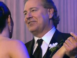 CU Bride dances with her father Stock Footage