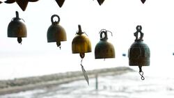 Bell against Wind Stock Footage