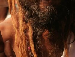 Portrait of a sage smiling, Haridwar, Uttarakhand, India Stock Footage