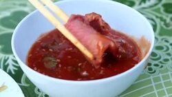 Steak with sauce Stock Footage