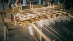Thai hand weaving cotton Stock Footage