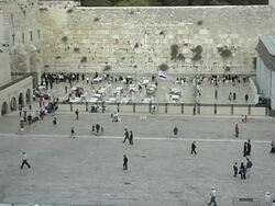 Western Wall Prayers in Jerusalem Stock Footage