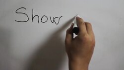 Hand writing a 'Show me'on white board Stock Footage