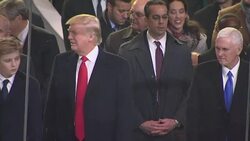 Donald J Trump watching pre-inauguration parade News Clip
