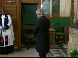 MP's lay wreaths at statue of Winston Churchill News Clip