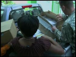Medevac, baby born,  at makeshift hospitals, reax News Clip