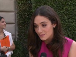 INTERVIEW - Emmy Rossum at The Rape Foundation's Annual Brunch At Greenacres Stock Footage