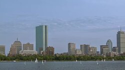 Back Bay Boston Skyline on a Summer Afternoon Stock Footage
