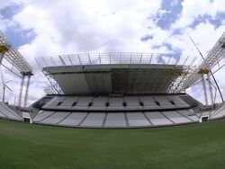 Construction At Arena De Sao Paulo Continues Stock Footage