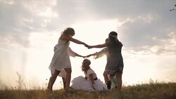 A strange game girls Stock Footage