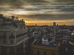 Sunrise timelapse of Madrid cityscape Stock Footage