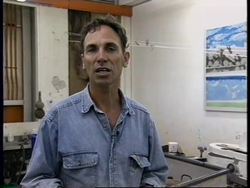 SOUTH AFRICA: DURBAN: ARTIST USES PAPER MADE FROM RHINO DUNG News Clip
