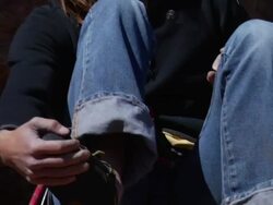 CU TU TD Closeup of climber feeling her / Colorado Springs/ Pikes Peak,CO,USA Stock Footage