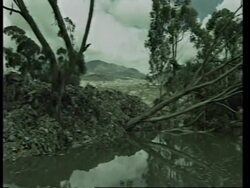 COLOMBIA: BOGOTA: RUBBISH AVALANCHE LANDS IN TUNJUELITO RIVER News Clip