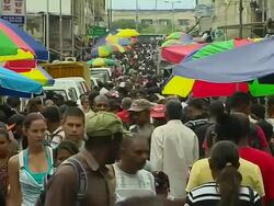 Block Shot People at Market Port Louis Mauritius Stock Footage