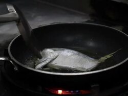 Fried Mackerel Stock Footage