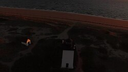 Flying Over Cape Cod Lighthouse At Sunset Stock Footage