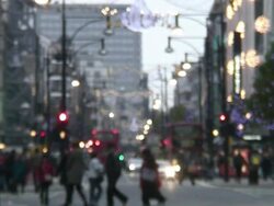 HD: Blurred Winter / Holiday Shoppers Stock Footage