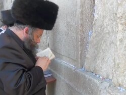 MS Jewish prayers at Wailing Wall / Jerusalem, Mechoz Jeruschalajim, Israel Stock Footage