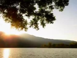 Time-lapse: Lake Scenic Landscape at Sunset Stock Footage