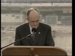 Memorial service at WTC ground zero, Bush at White House News Clip