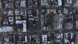 Straight down view over city streets of Midtown Manhattan. Stock Footage