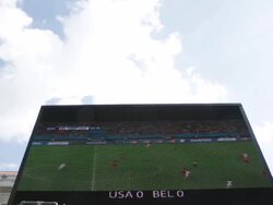 Soccer Fans Gather To Watch US Team's Knockout Stage Match Against Belgium Stock Footage