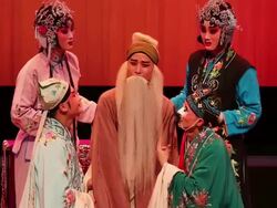 MS Artist performing qinqiang opera in theater, qinqiang is representative folk opera of northwest china AUDIO / xi'an, shaanxi, china Stock Footage