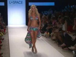 Models walk the runway during the L*Space by Monica swimwear 2012 show Stock Footage