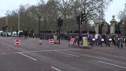Police officers at the Changing of the Guard ceremony in the Mall News Clip