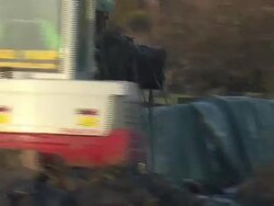 Excavators Building Flood Defences News Clip