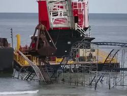 Iconic Jet Star Roller Coaster Damaged By Hurricane Sandy Torn Down Stock Footage