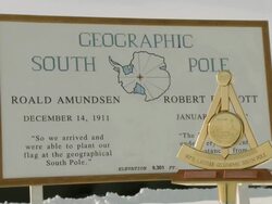 CU of Plaque at Geographic South Pole / South Pole, Antarctica Stock Footage