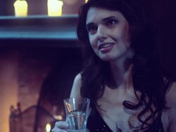 MS PAN Sexy young woman taking bath under shower Stock Footage