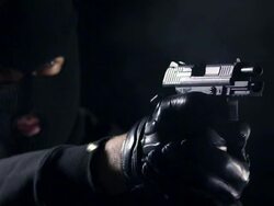 Man shooting with gun Stock Footage