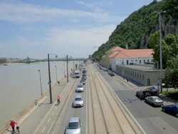 Pan from the Sztehlo GÃƒÂ¡bor road towards Pest Stock Footage
