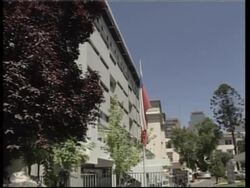 WRAP  Pinochet supporters outside hospital after his heart attack News Clip