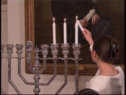 Bush lights Menorah, meets rabbis Instructional Video