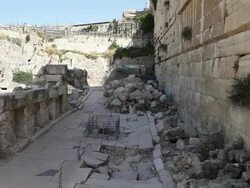 Jerusalem, Herodian street in the archaeological park Stock Footage